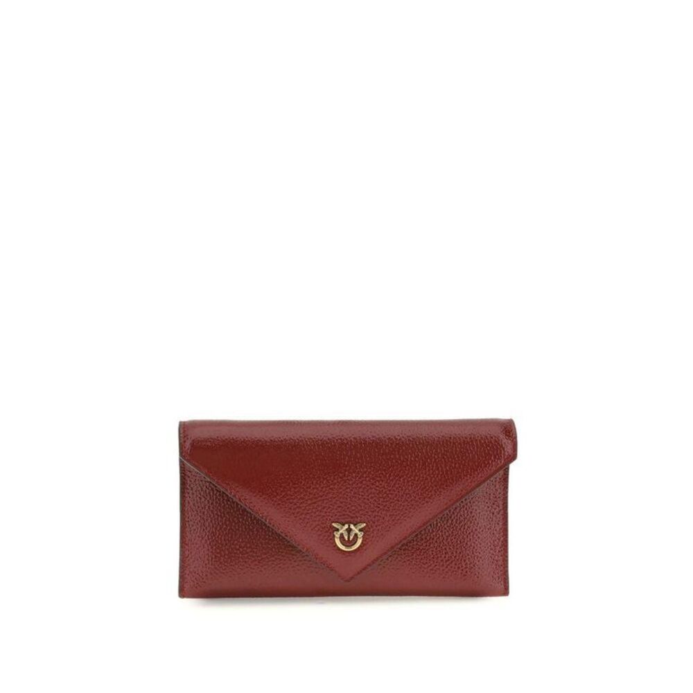 PINKO Calf Leather Bos Taurus Shoulder Bag Women Bordeaux Handbags
